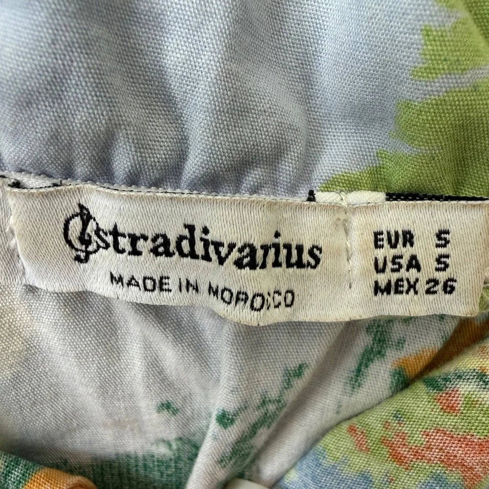 Stradivarius Abstract Paint-Print Smocked Midi Sundress –‎ Size Small - Picture 4 of 8